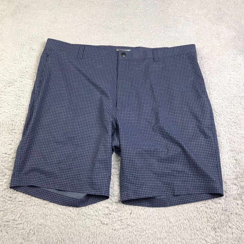 Peter Millar‎ Crown Sport Shorts Mens 40 Navy Gingham 9" Performance Golf